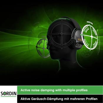 SORDIN SUPREME PRO-X LED AKTIVER KAPSEL-GEHÖRSCHUTZ GELKISSEN CAMO-BAND CAMO-KAPSEL